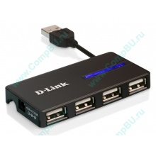 Карманный USB 2.0 концентратор D-Link DUB-104 в Набережных Челнах, USB хаб DLink DUB104 (Набережные Челны)