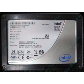 Нерабочий SSD 40Gb Intel SSDSA2M040G2GC 2.5" FW:02HD SA: E87243-203 (Набережные Челны)